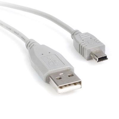 This high quality USB A to Mini B Cable provides one (4pin) USB Type A male connector and one Mini B (5pin) male connector and supports high speed USB 2.0 transfer rates (480Mbps). This high quality USB A to Mini B Cable provides one (4pin) USB Type A male connector and one Mini B (5pin) male connector and supports high speed USB 2.0 transfer rates (480Mbps).